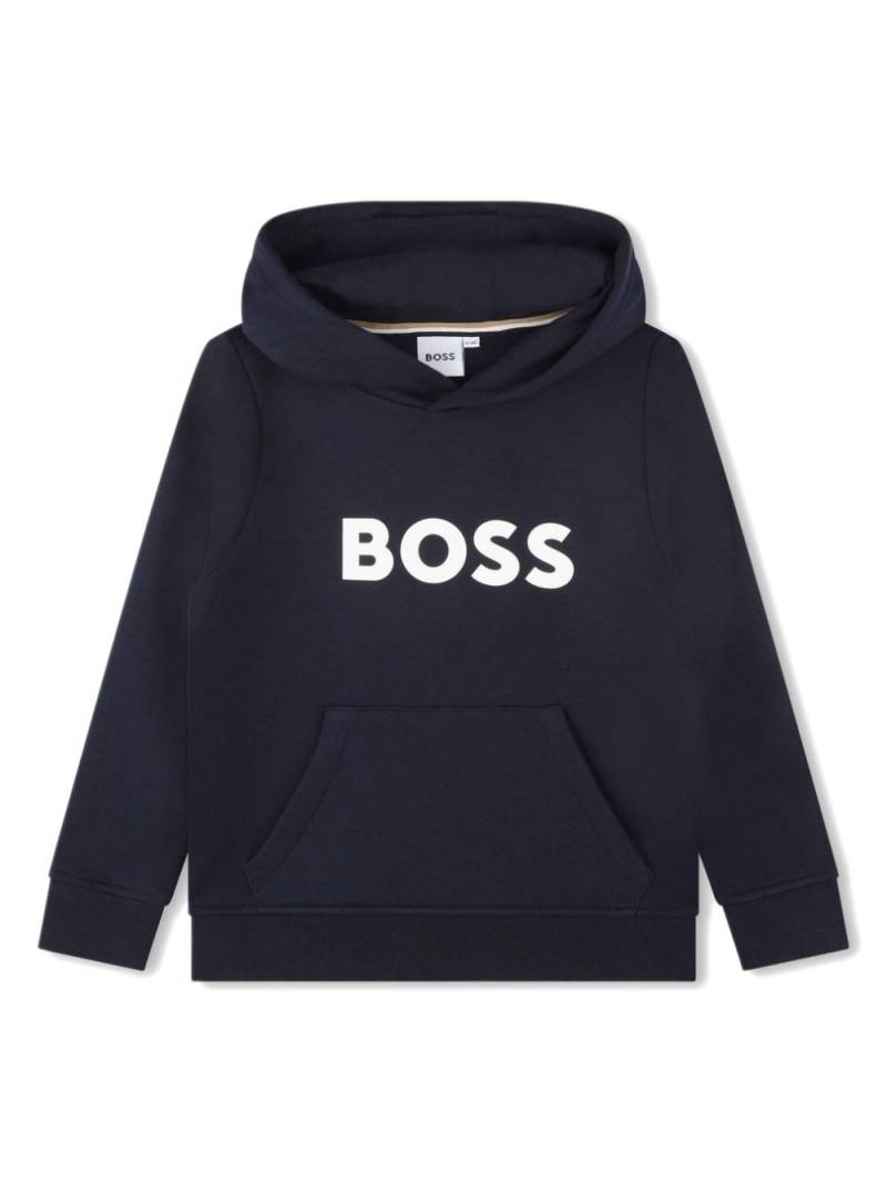 BOSS Kidswear logo-print cotton hoodie - Blue von BOSS Kidswear