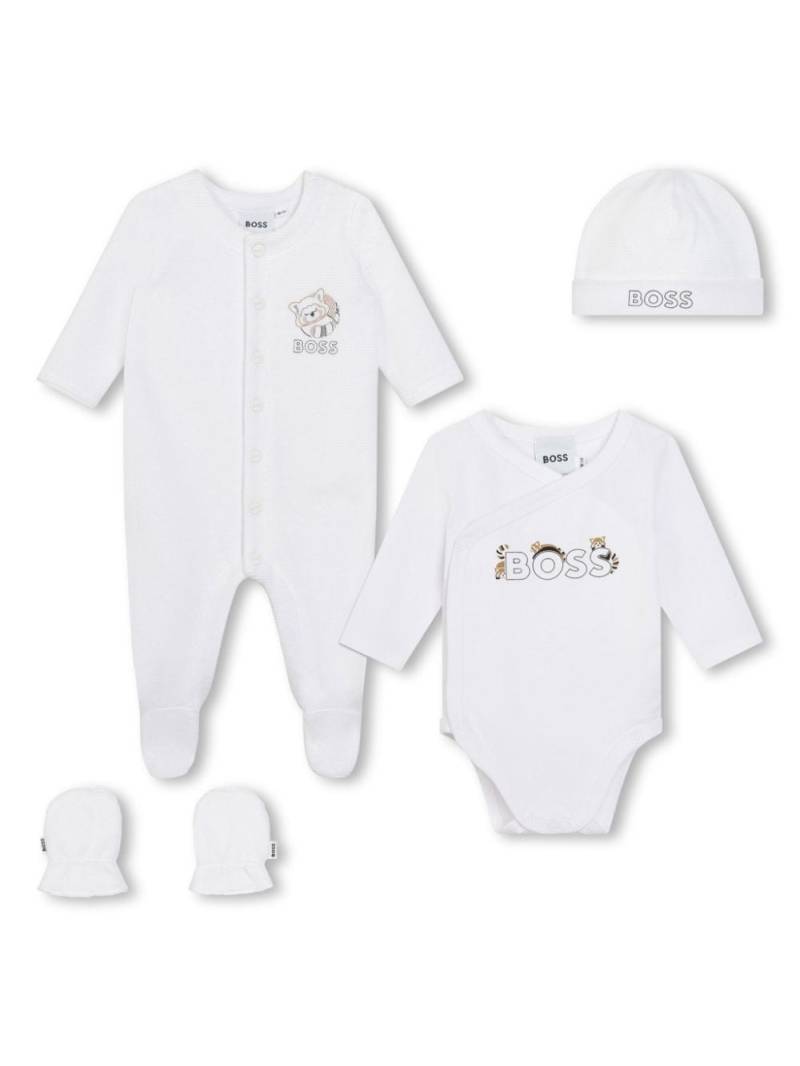 BOSS Kidswear logo-print cotton pajamas (set of four) - White von BOSS Kidswear