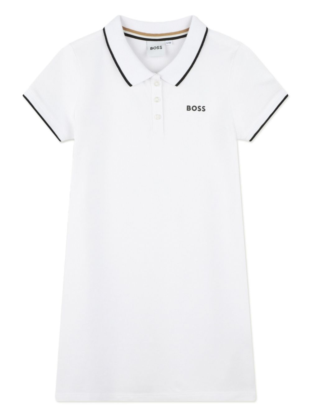 BOSS Kidswear logo-print cotton polo dress - White von BOSS Kidswear