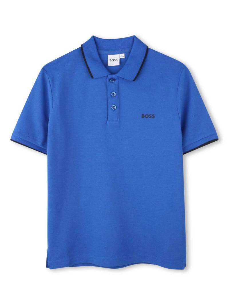 BOSS Kidswear logo-print cotton polo shirt - Blue von BOSS Kidswear