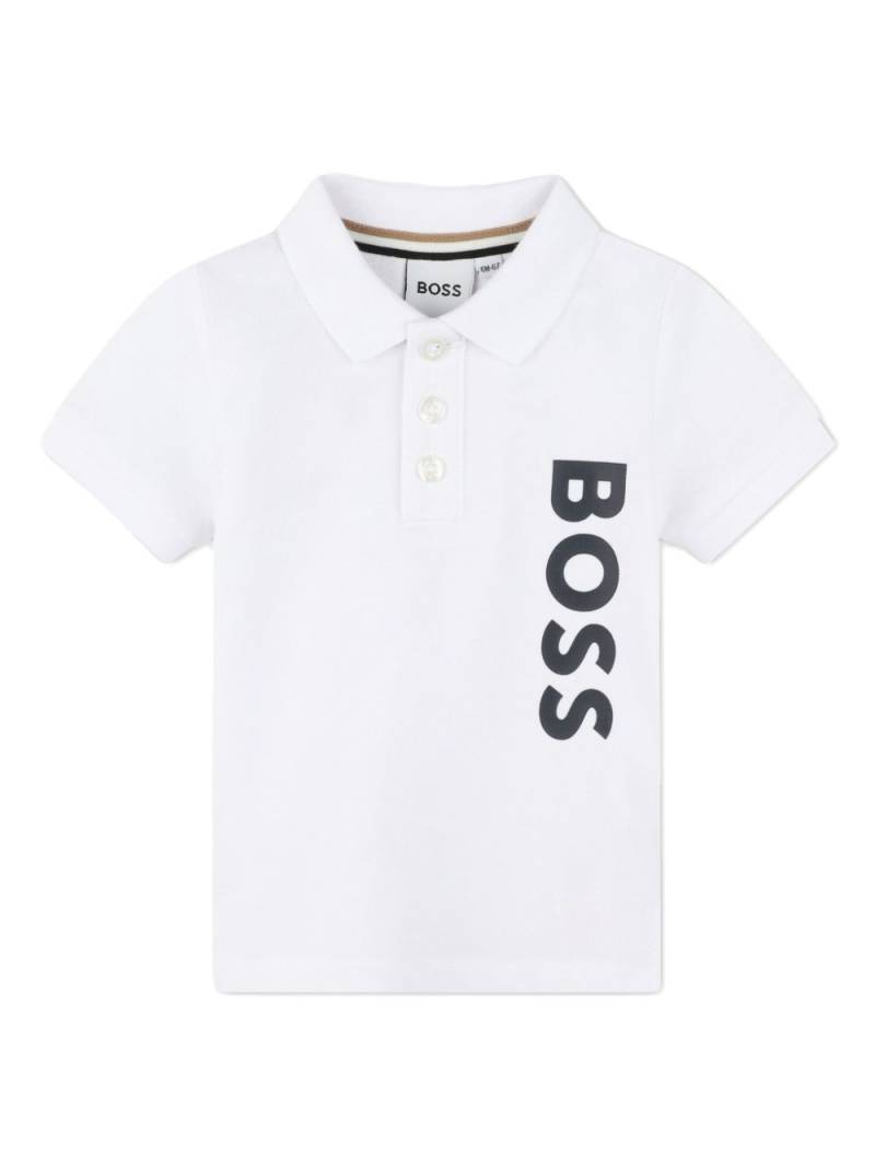 BOSS Kidswear logo-print cotton polo shirt - White von BOSS Kidswear