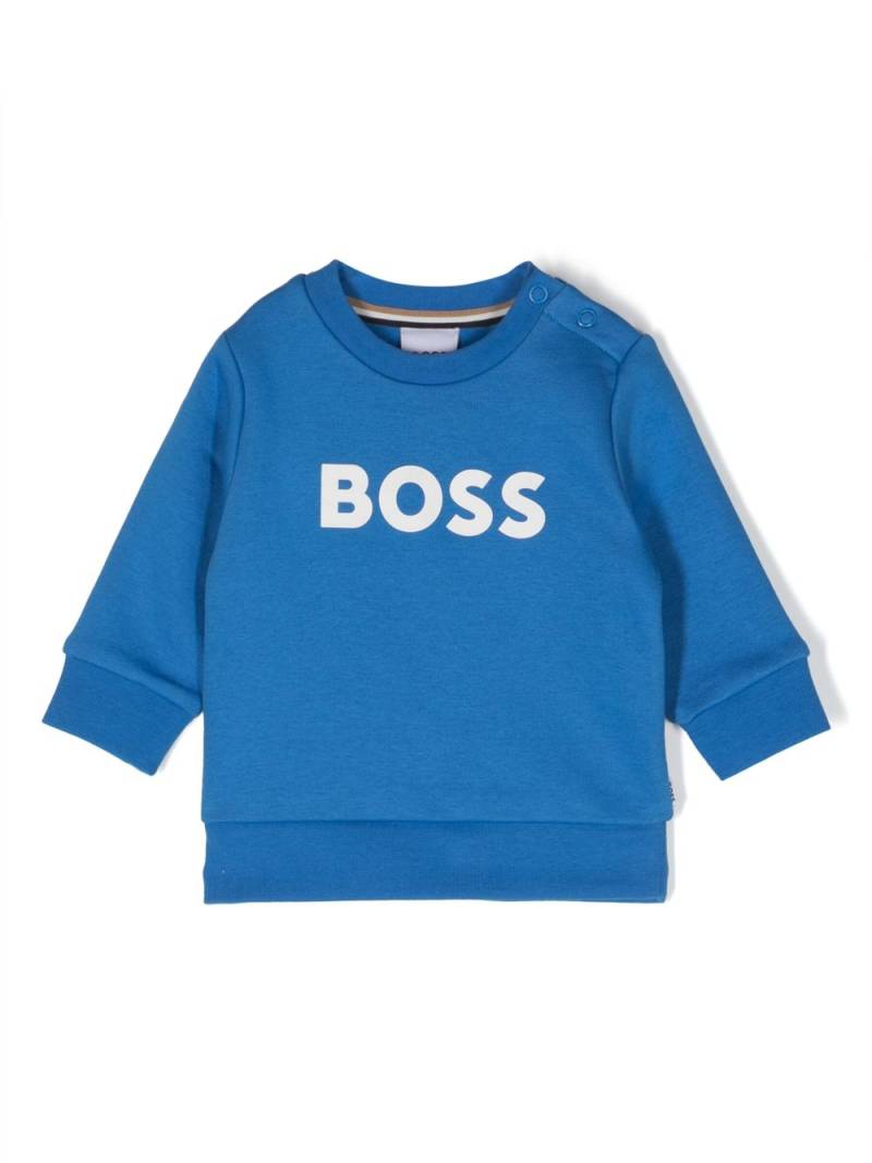 BOSS Kidswear logo-print cotton sweatshirt - Blue von BOSS Kidswear