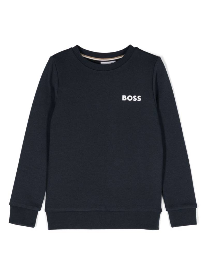 BOSS Kidswear logo-print cotton sweatshirt - Blue von BOSS Kidswear