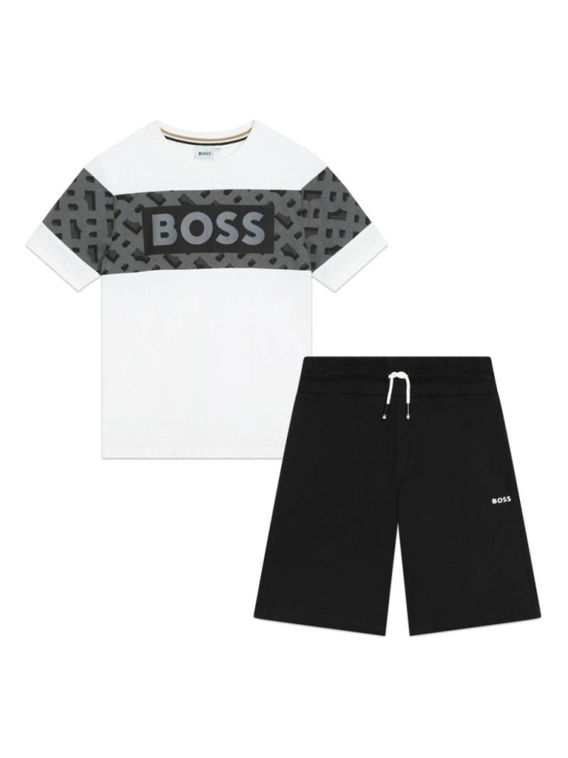 BOSS Kidswear logo-print cotton tracksuit set - White von BOSS Kidswear