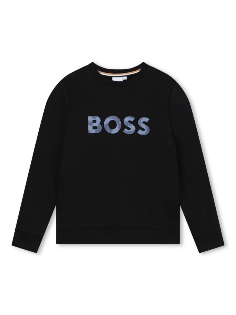 BOSS Kidswear logo-print crew-neck sweatshirt - Black von BOSS Kidswear