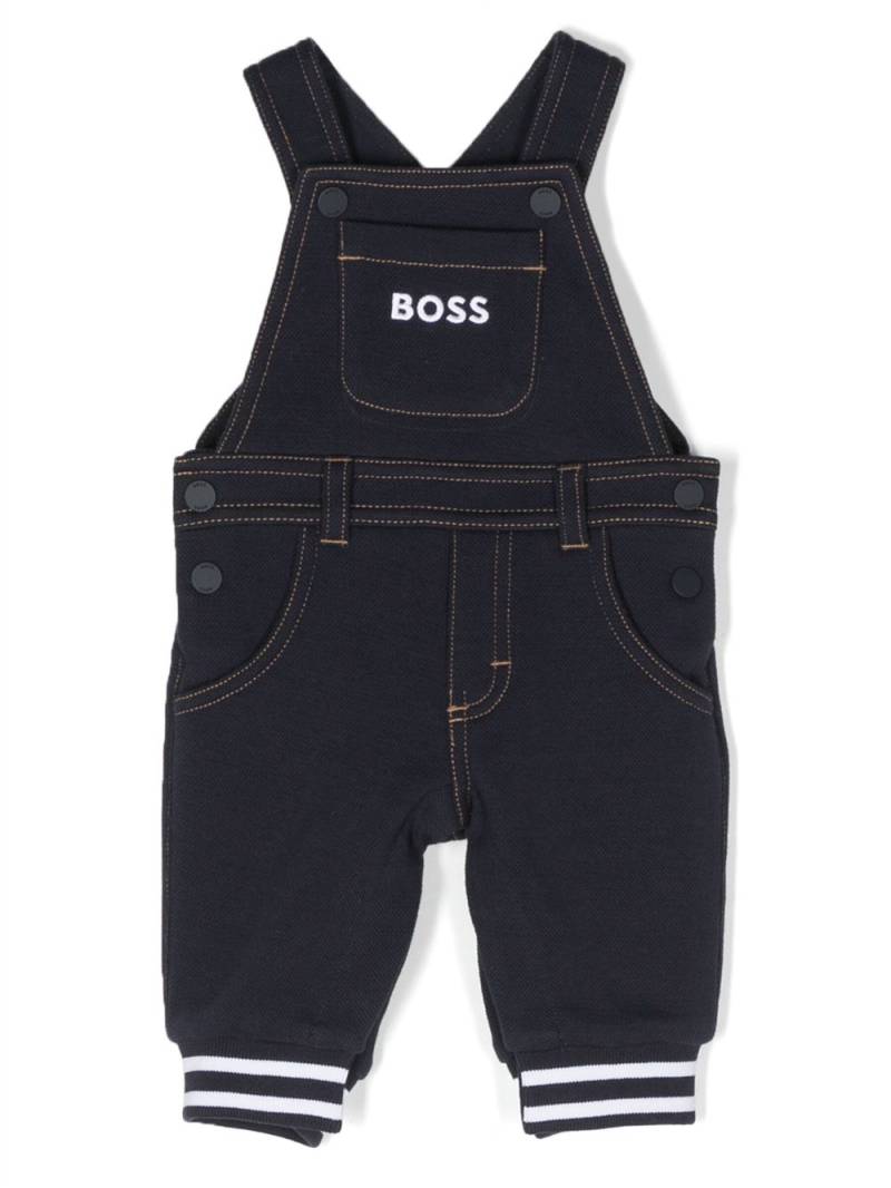 BOSS Kidswear logo-print denim dungarees - Blue von BOSS Kidswear