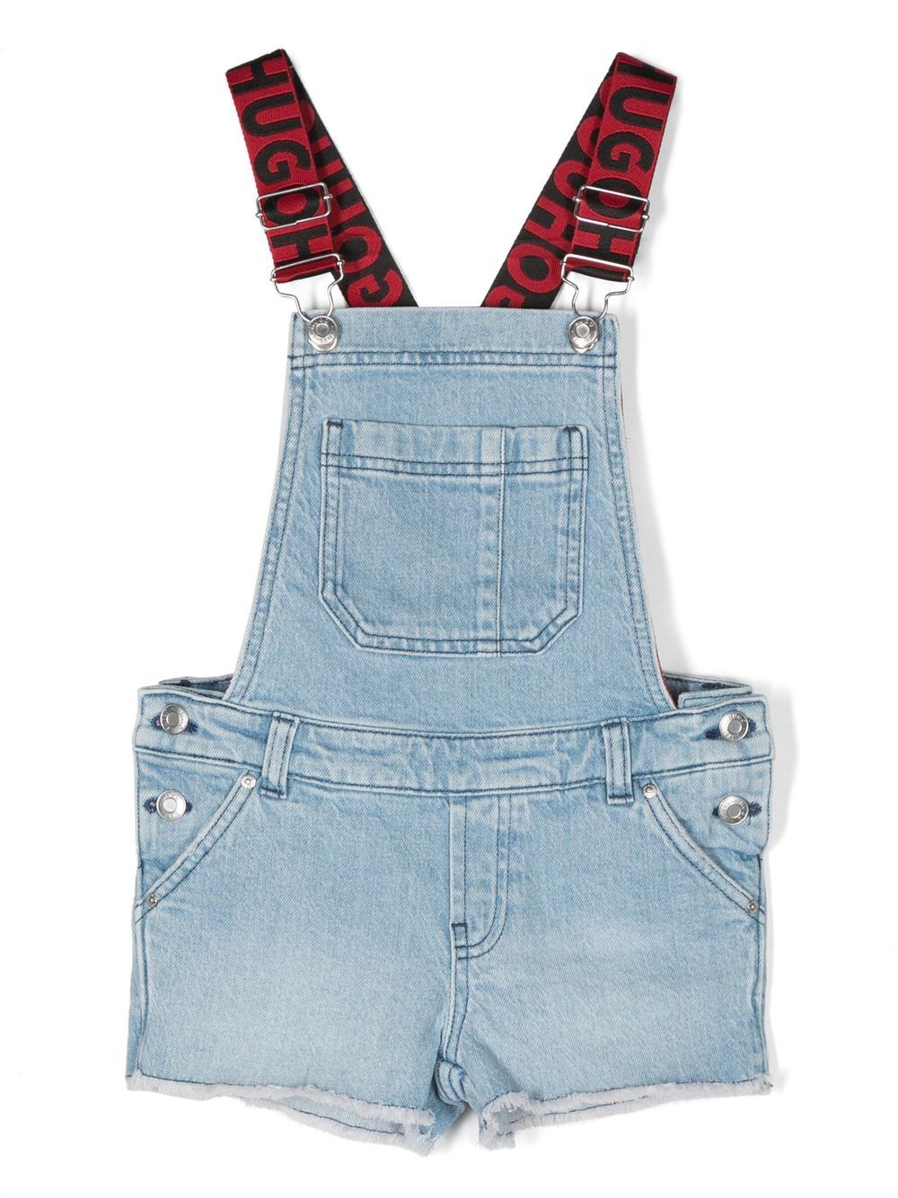 BOSS Kidswear logo-print denim dungarees - Blue von BOSS Kidswear