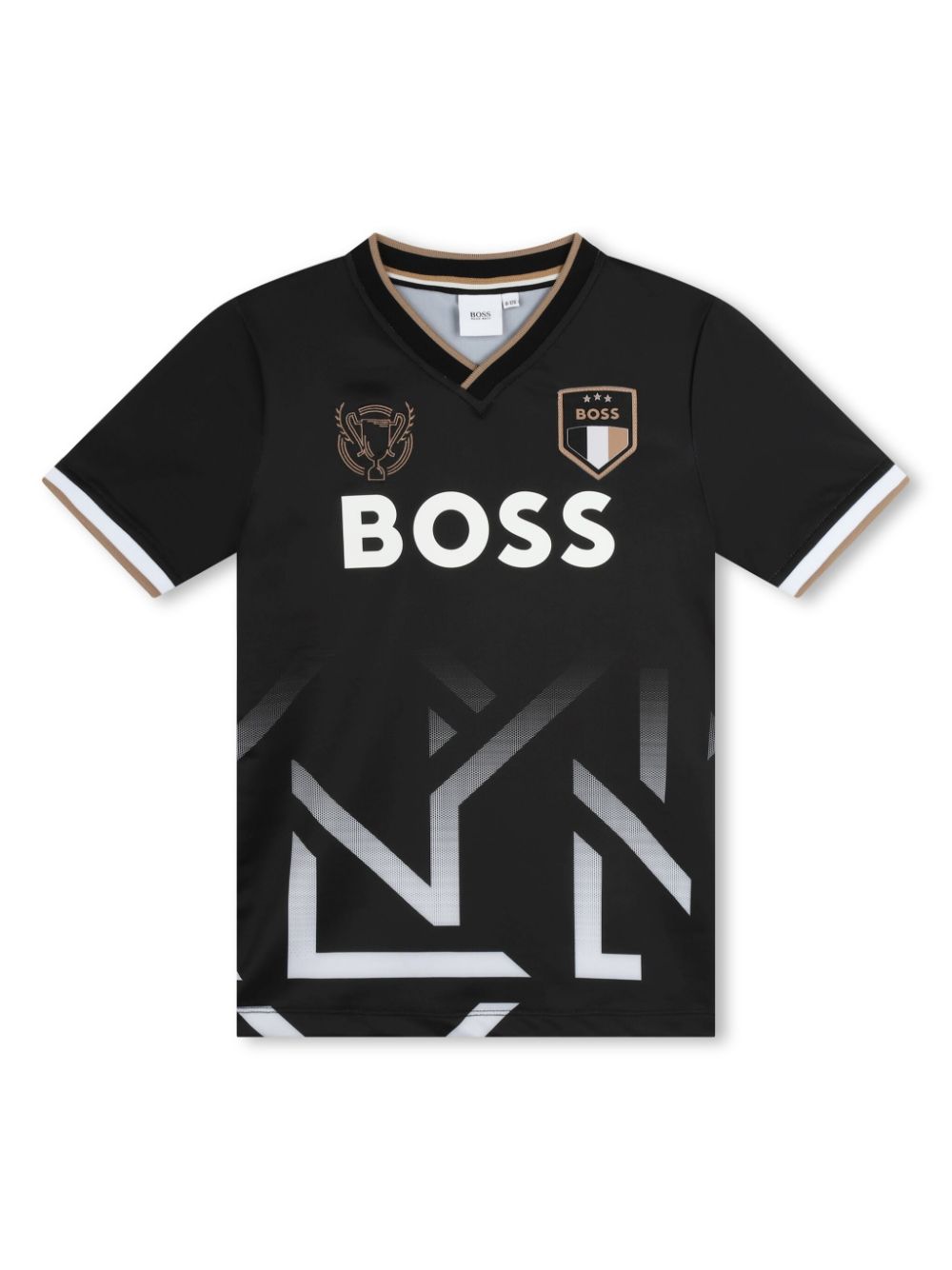 BOSS Kidswear logo-print embroidered-motif T-shirt - Black von BOSS Kidswear