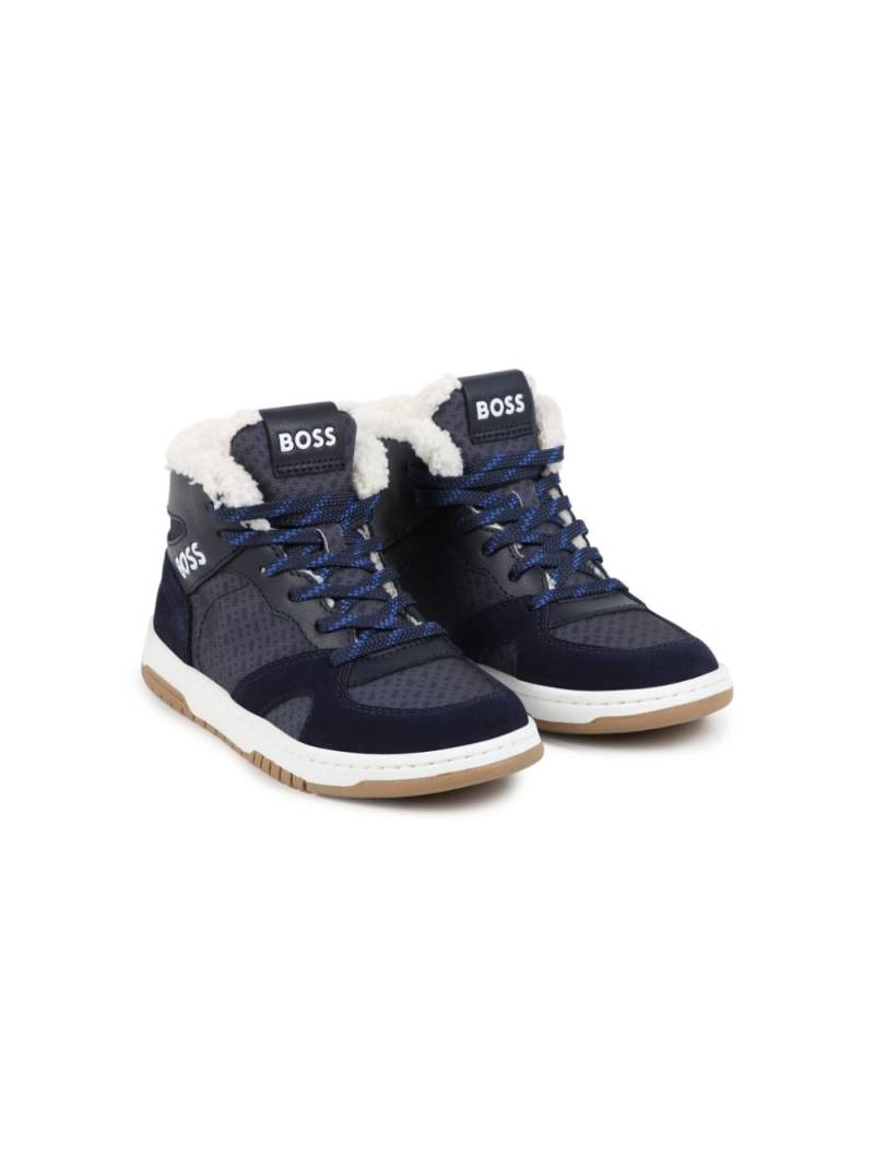 BOSS Kidswear logo-print high-top sneakers - Blue von BOSS Kidswear