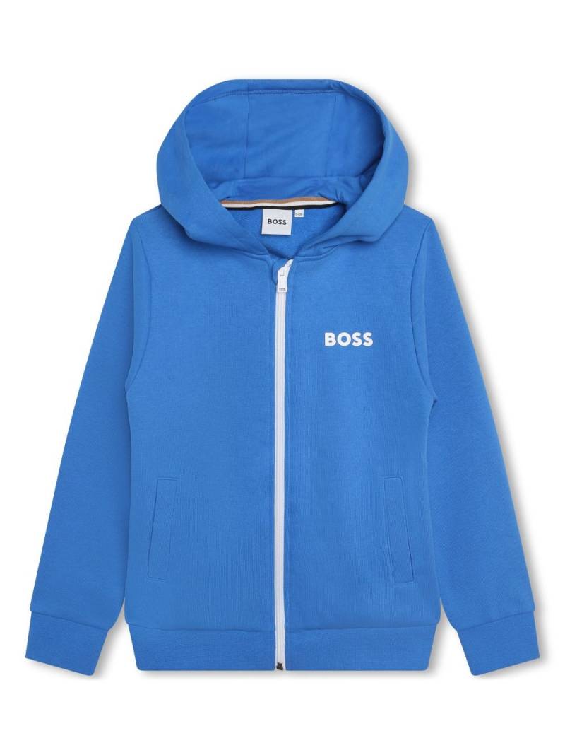 BOSS Kidswear logo-print hooded cardigan - Blue von BOSS Kidswear