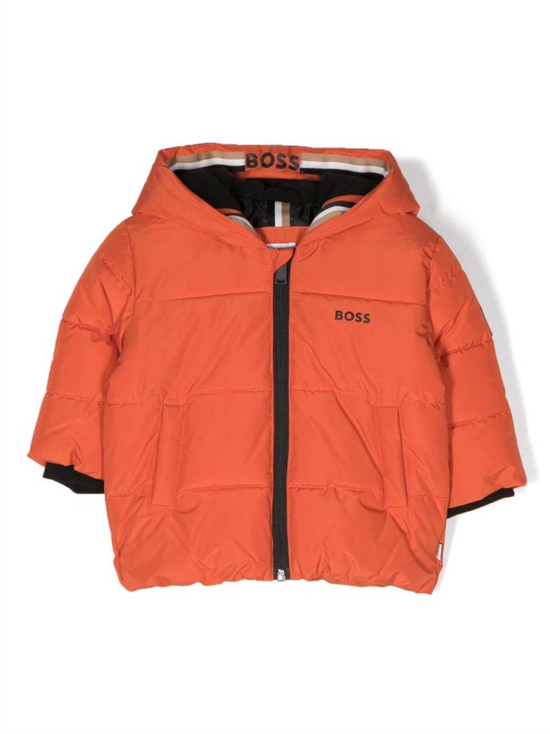 BOSS Kidswear logo-print hooded jacket - Orange von BOSS Kidswear