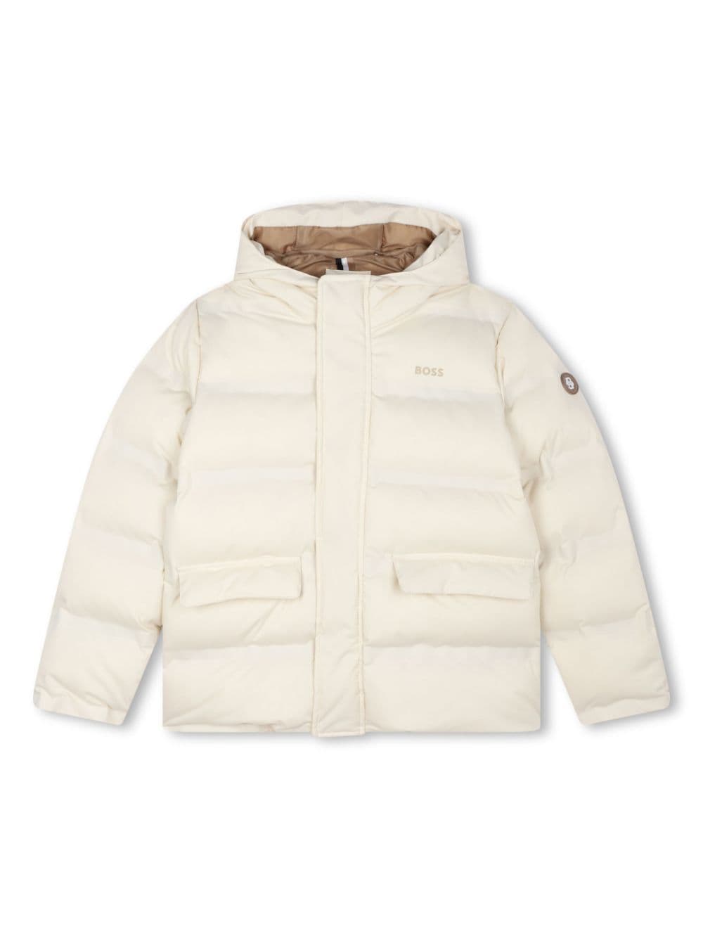 BOSS Kidswear logo-print hooded padded jacket - White von BOSS Kidswear