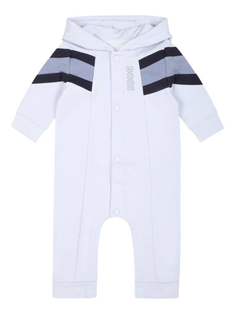 BOSS Kidswear logo-print hooded romper - Blue von BOSS Kidswear