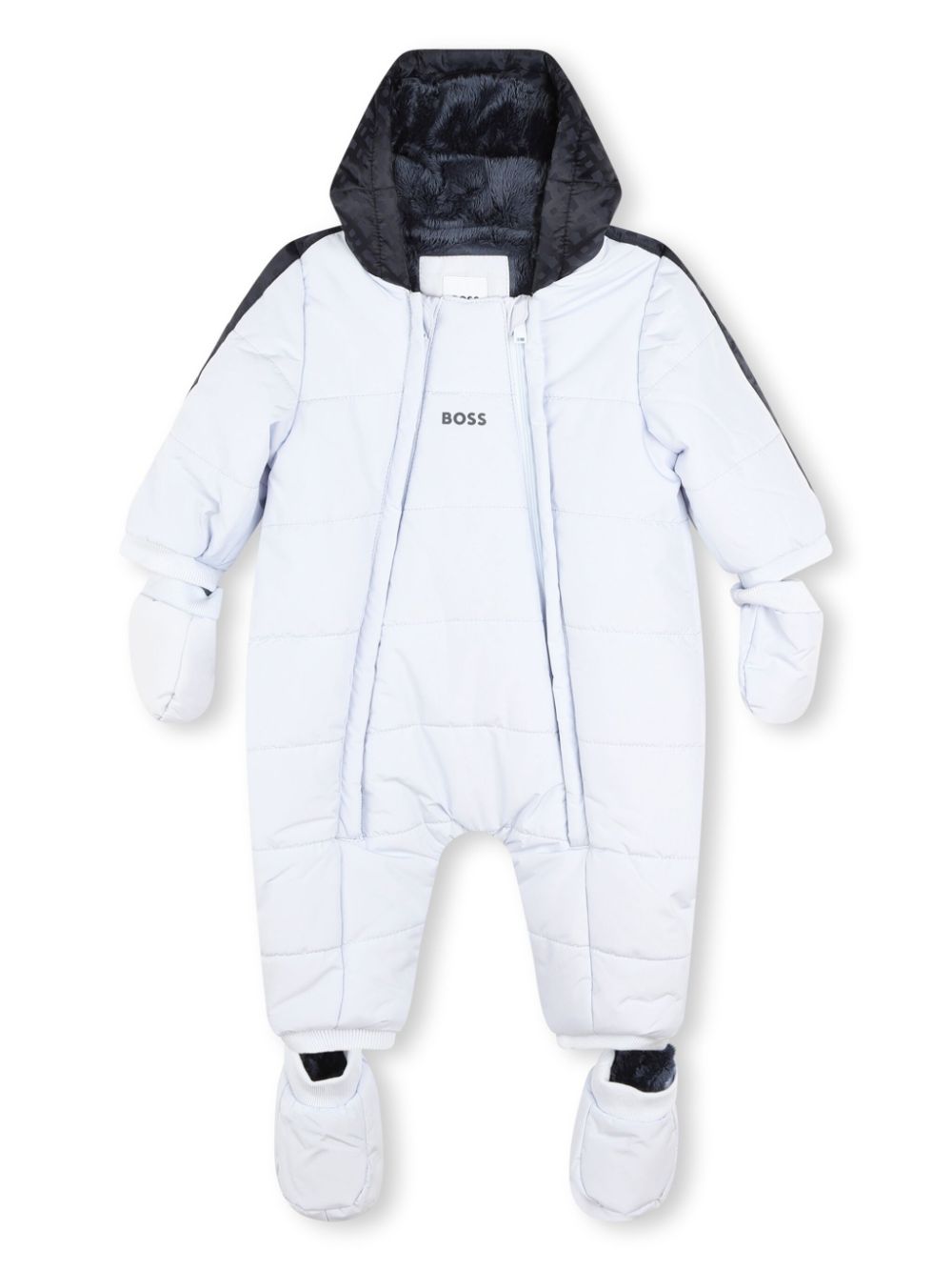 BOSS Kidswear logo-print hooded snowsuit - Blue von BOSS Kidswear