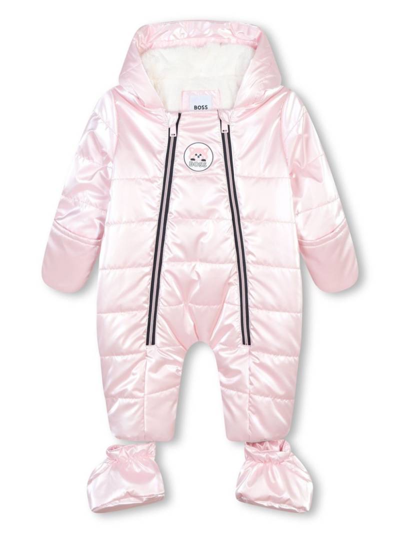 BOSS Kidswear logo-print hooded snowsuit - Pink von BOSS Kidswear