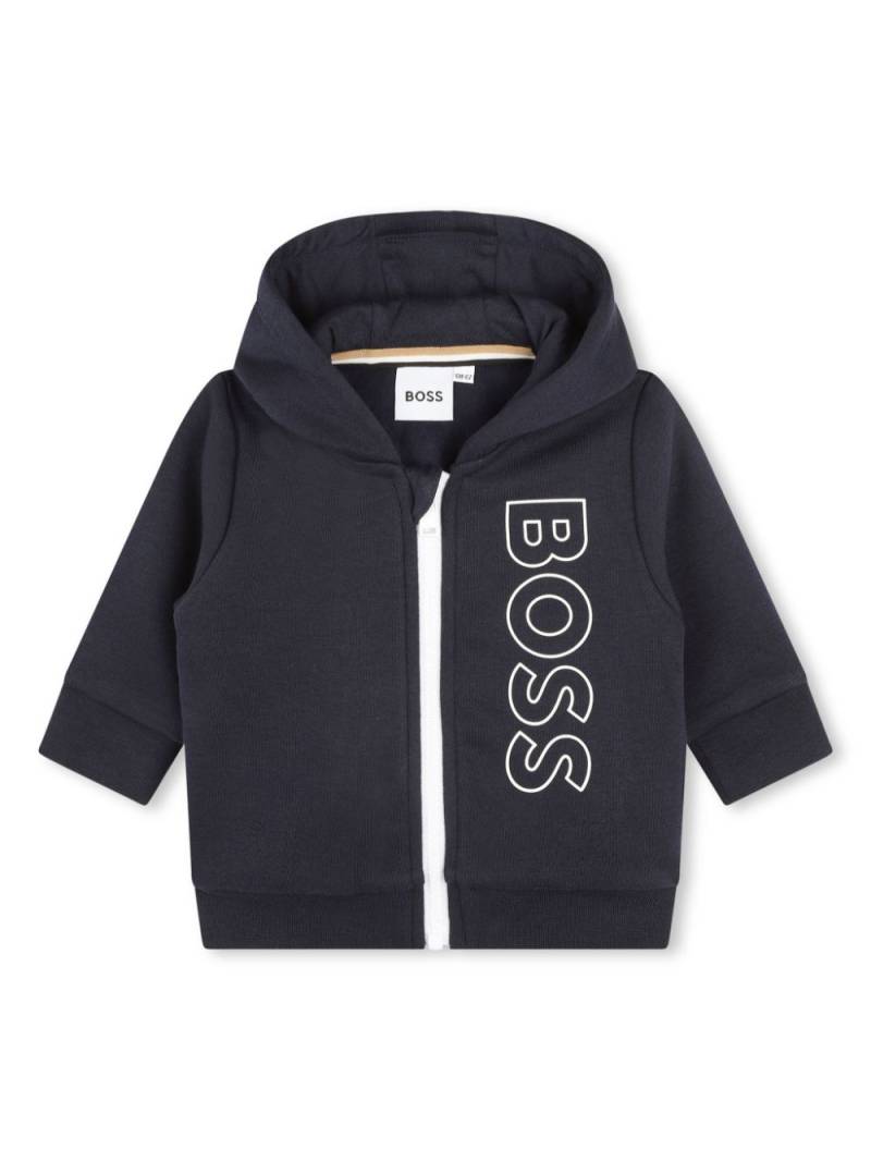 BOSS Kidswear logo-print hooded track jacket - Blue von BOSS Kidswear