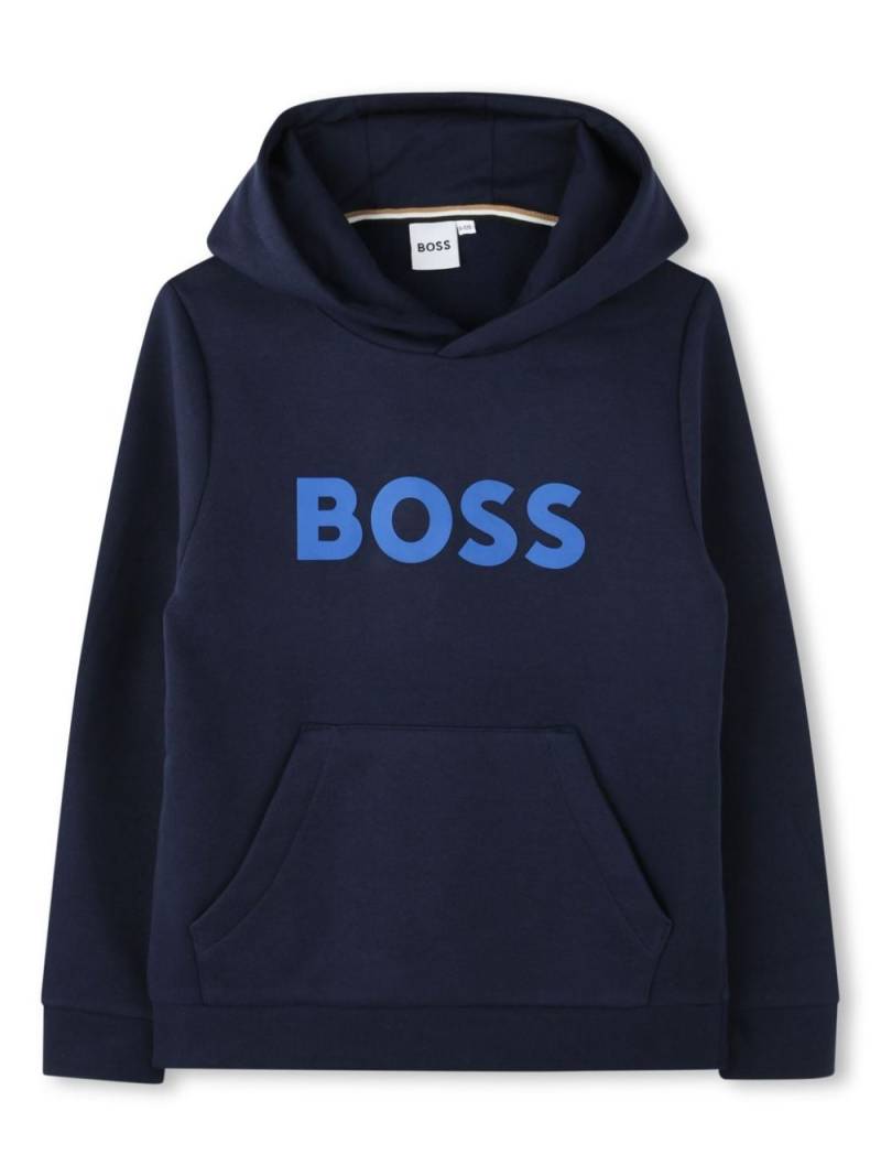 BOSS Kidswear logo-print hoodie - Blue von BOSS Kidswear