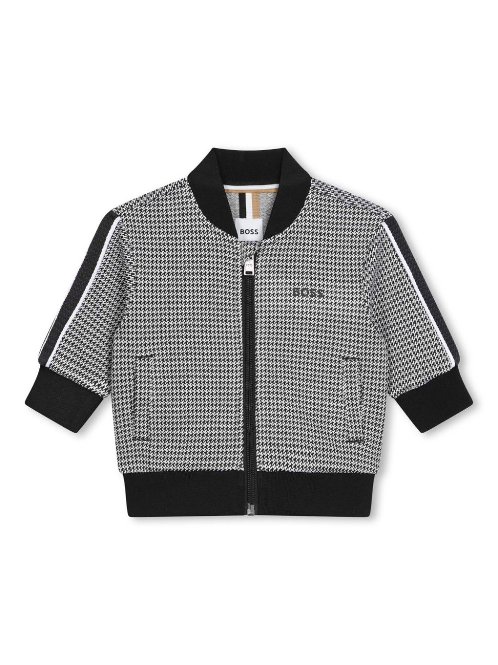 BOSS Kidswear logo-print houndstooth jacket - Black von BOSS Kidswear