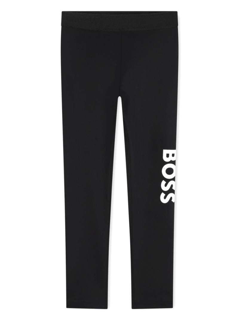 BOSS Kidswear logo-print jersey leggings - Black von BOSS Kidswear