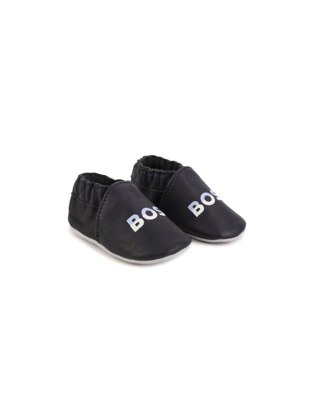 BOSS Kidswear logo-print leather slippers - Blue von BOSS Kidswear