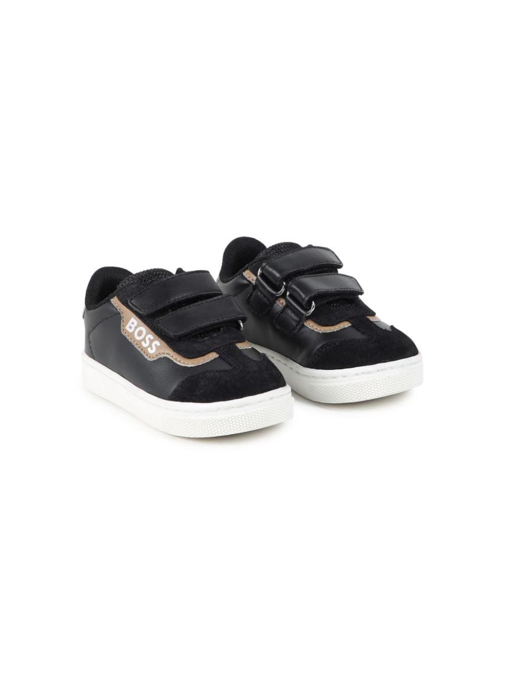 BOSS Kidswear logo-print leather sneakers - Black von BOSS Kidswear