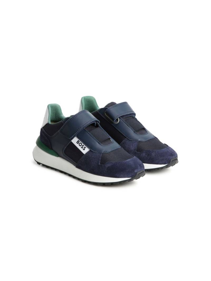 BOSS Kidswear logo-print leather sneakers - Blue von BOSS Kidswear