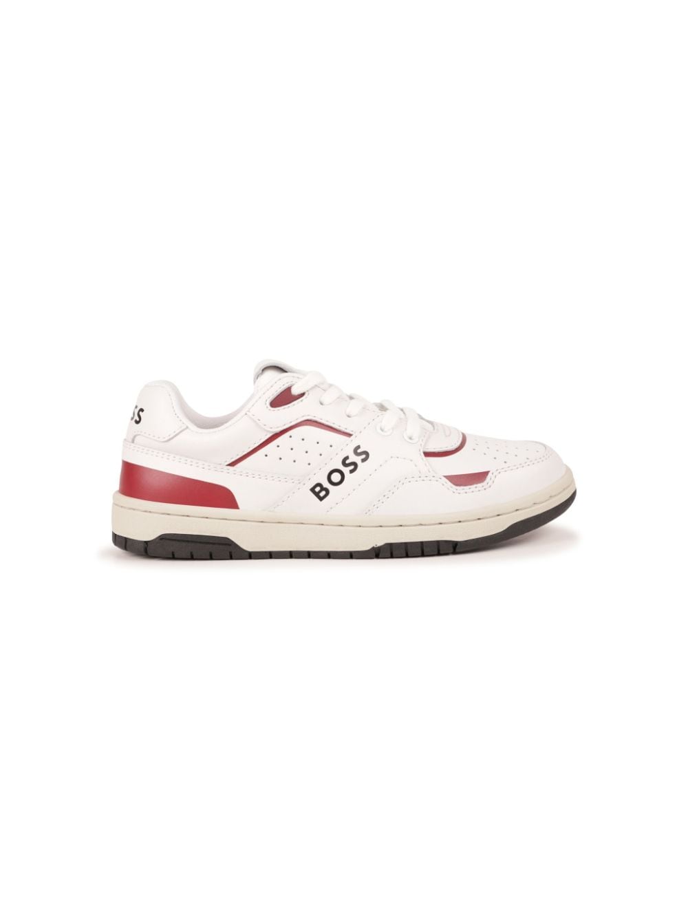 BOSS Kidswear logo-print leather sneakers - White von BOSS Kidswear