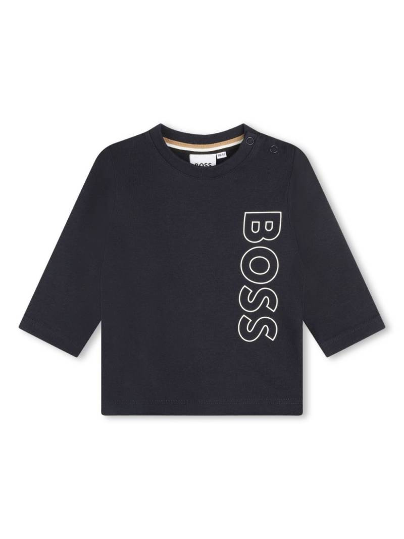 BOSS Kidswear logo-print long-sleeve T-shirt - Blue von BOSS Kidswear