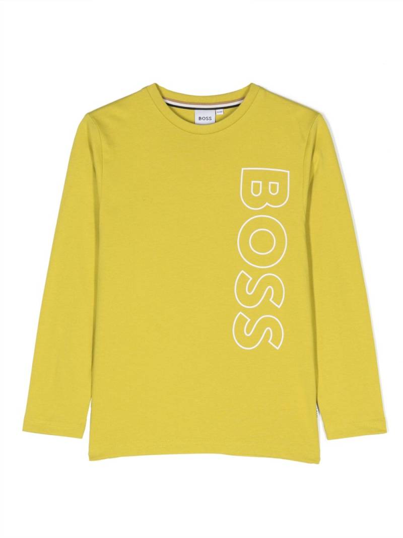 BOSS Kidswear logo-print long-sleeve T-shirt - Green von BOSS Kidswear