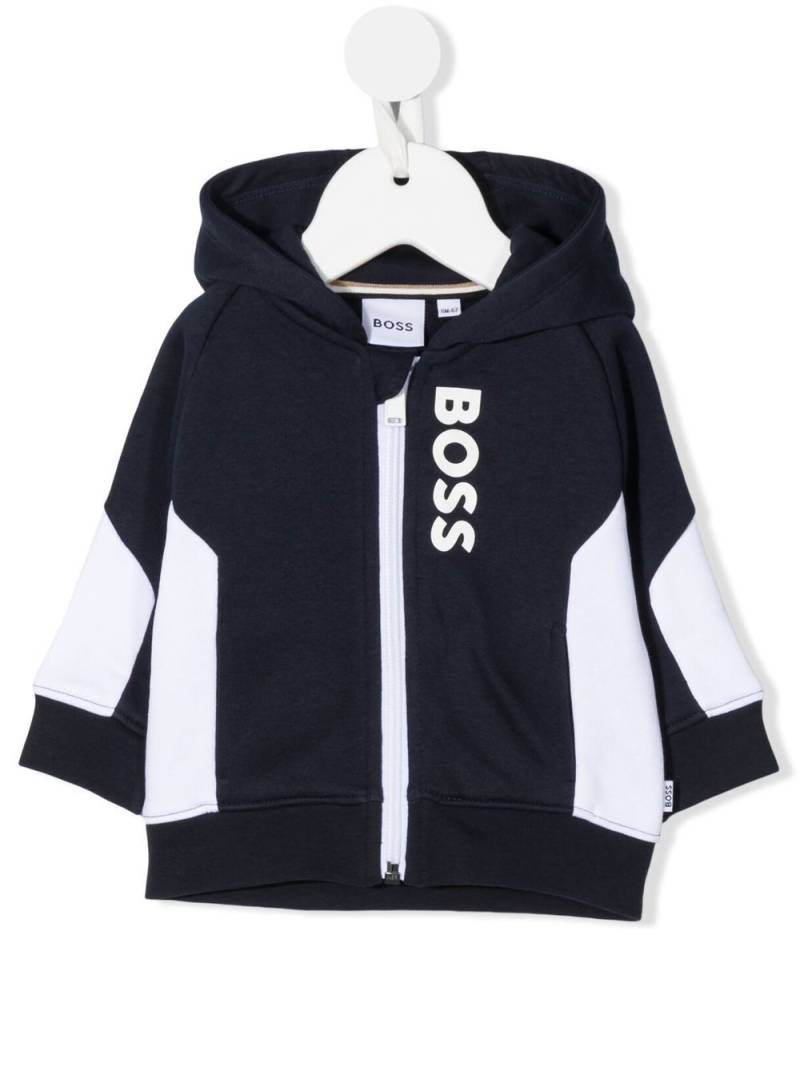 BOSS Kidswear logo-print long-sleeve hoodie - Blue von BOSS Kidswear