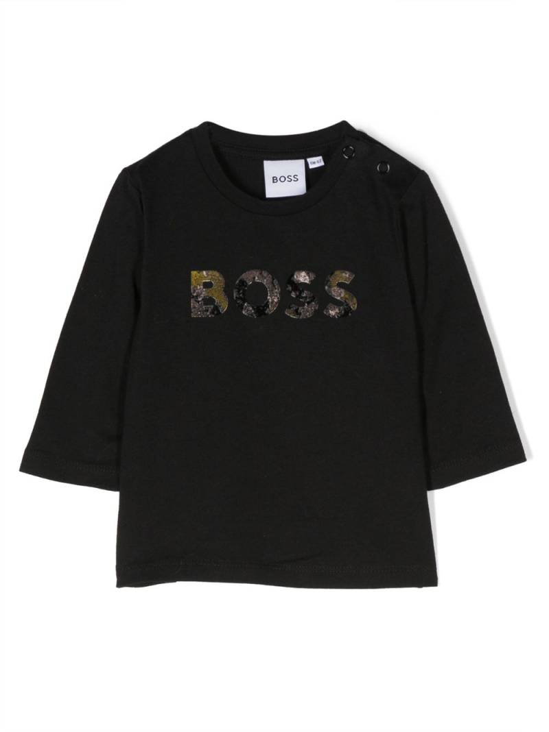 BOSS Kidswear logo-print long-sleeve top - Black von BOSS Kidswear