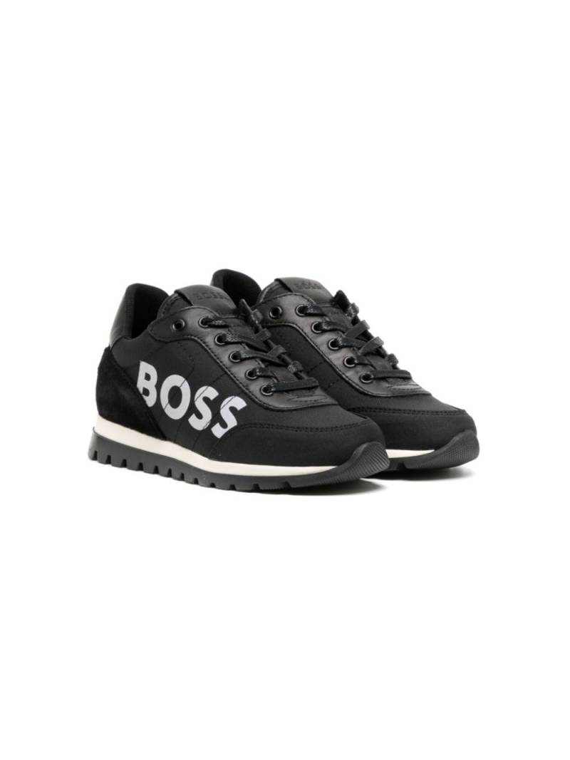 BOSS Kidswear logo-print low-top sneakers - Black von BOSS Kidswear