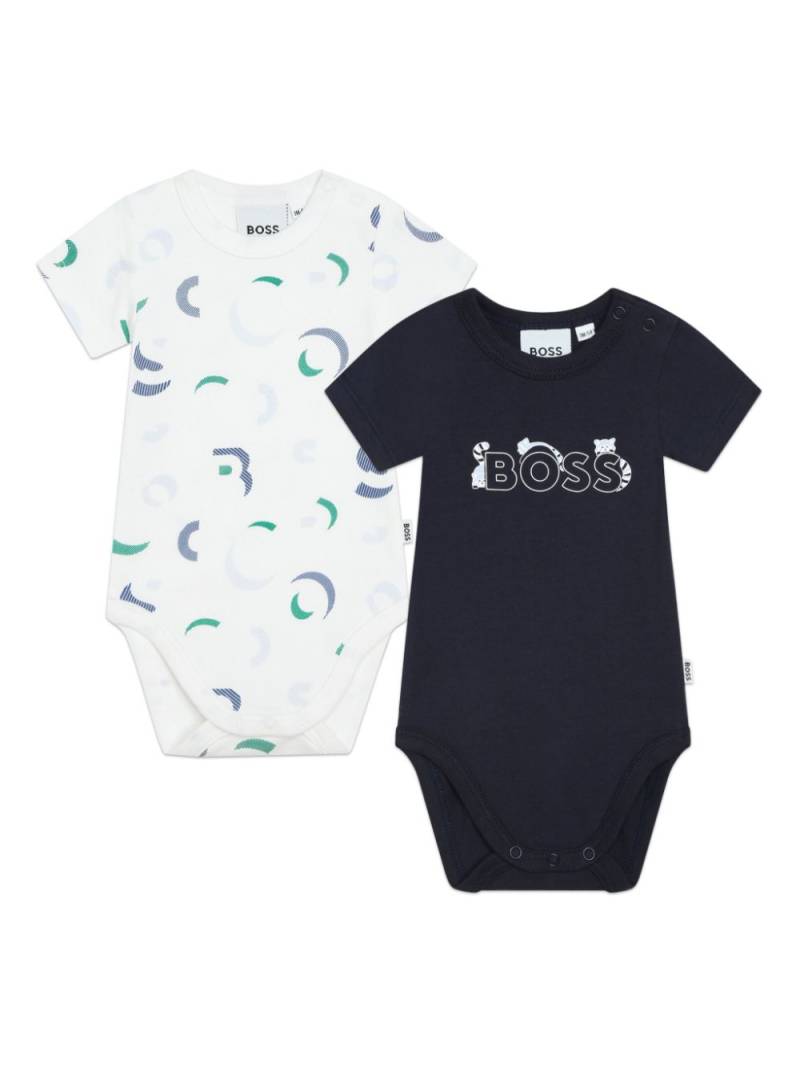 BOSS Kidswear logo-print organic cotton body set - White von BOSS Kidswear