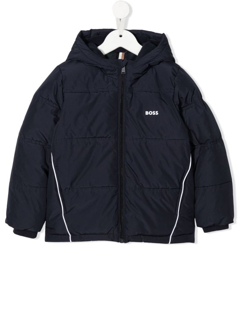 BOSS Kidswear logo-print padded coat - Blue von BOSS Kidswear