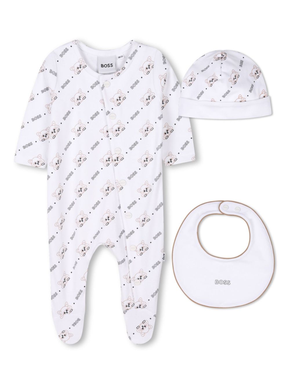 BOSS Kidswear logo-print pajamas set - 10P WHITE von BOSS Kidswear