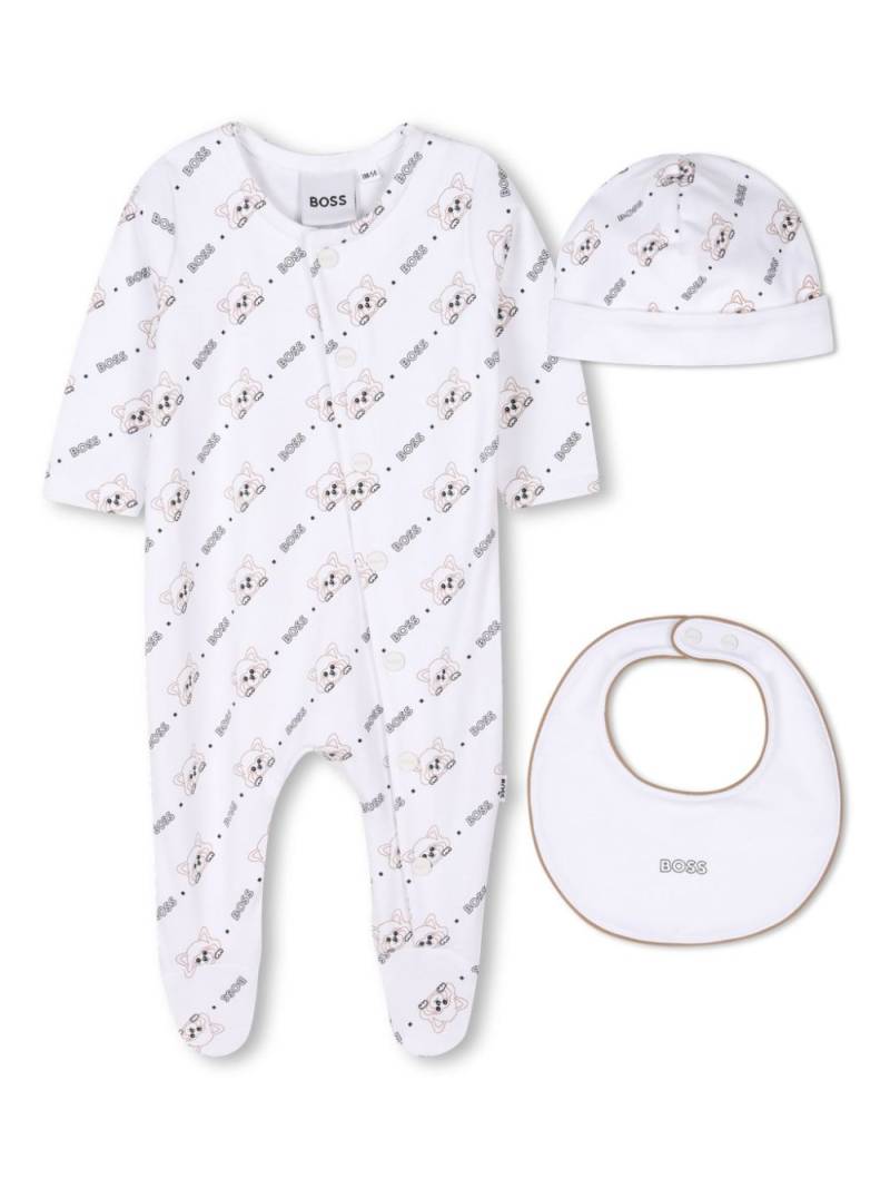 BOSS Kidswear logo-print pajamas set - 10P WHITE von BOSS Kidswear