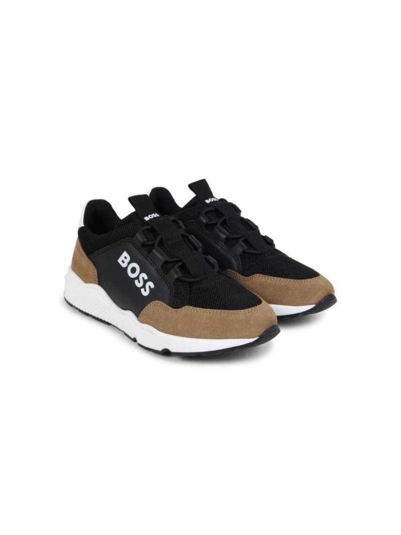 BOSS Kidswear logo-print panelled sneakers - Black von BOSS Kidswear