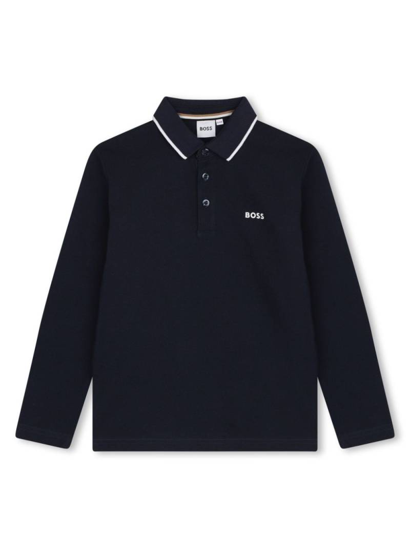 BOSS Kidswear logo-print piqué-weave polo shirt - Blue von BOSS Kidswear