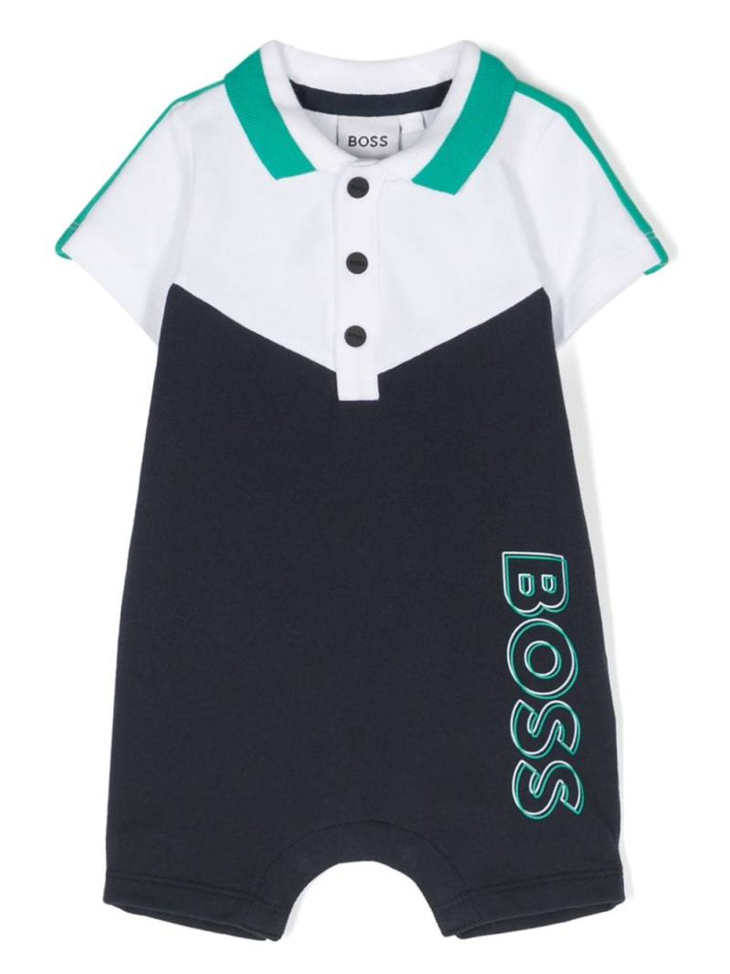 BOSS Kidswear logo-print romper - Blue von BOSS Kidswear