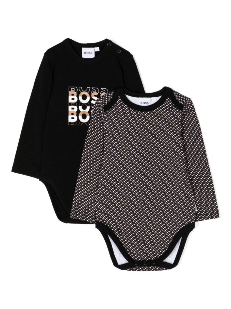 BOSS Kidswear logo-print romper set - Black von BOSS Kidswear