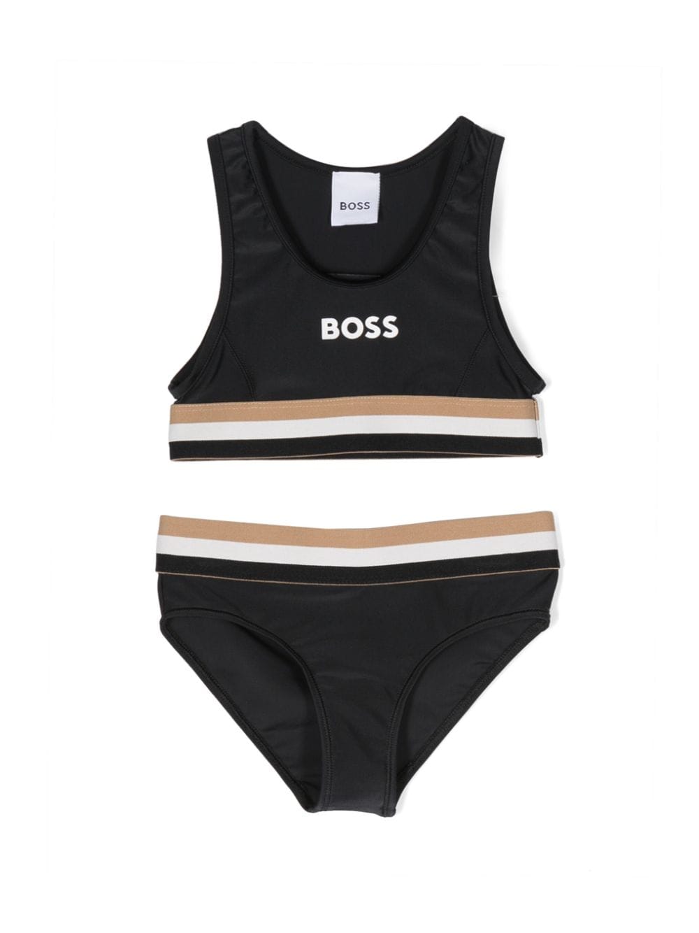BOSS Kidswear logo-print round-neck bikini - Black von BOSS Kidswear