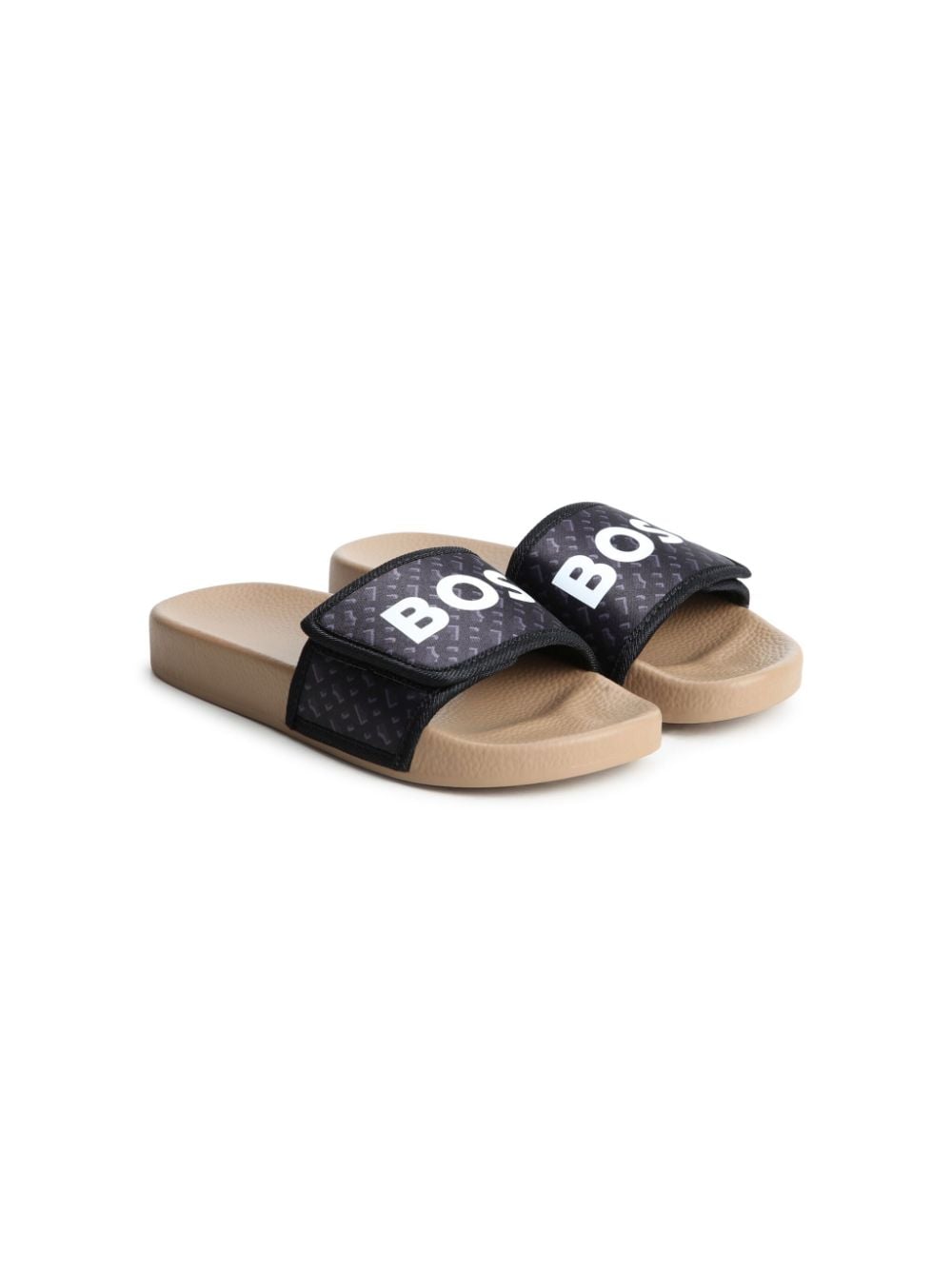 BOSS Kidswear logo-print slides - Black von BOSS Kidswear