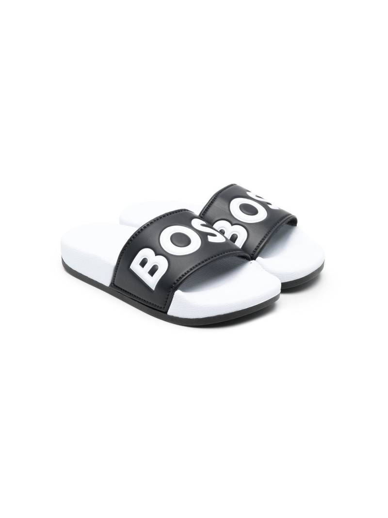 BOSS Kidswear logo-print slides - Black von BOSS Kidswear