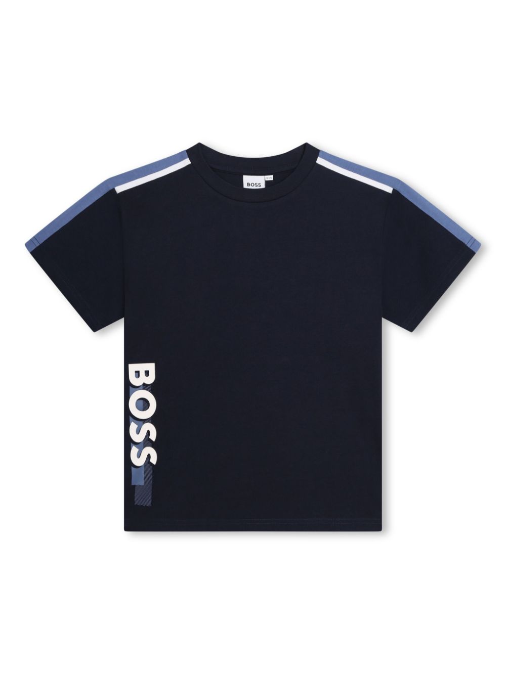 BOSS Kidswear logo-print stripe-trim T-shirt - Blue von BOSS Kidswear