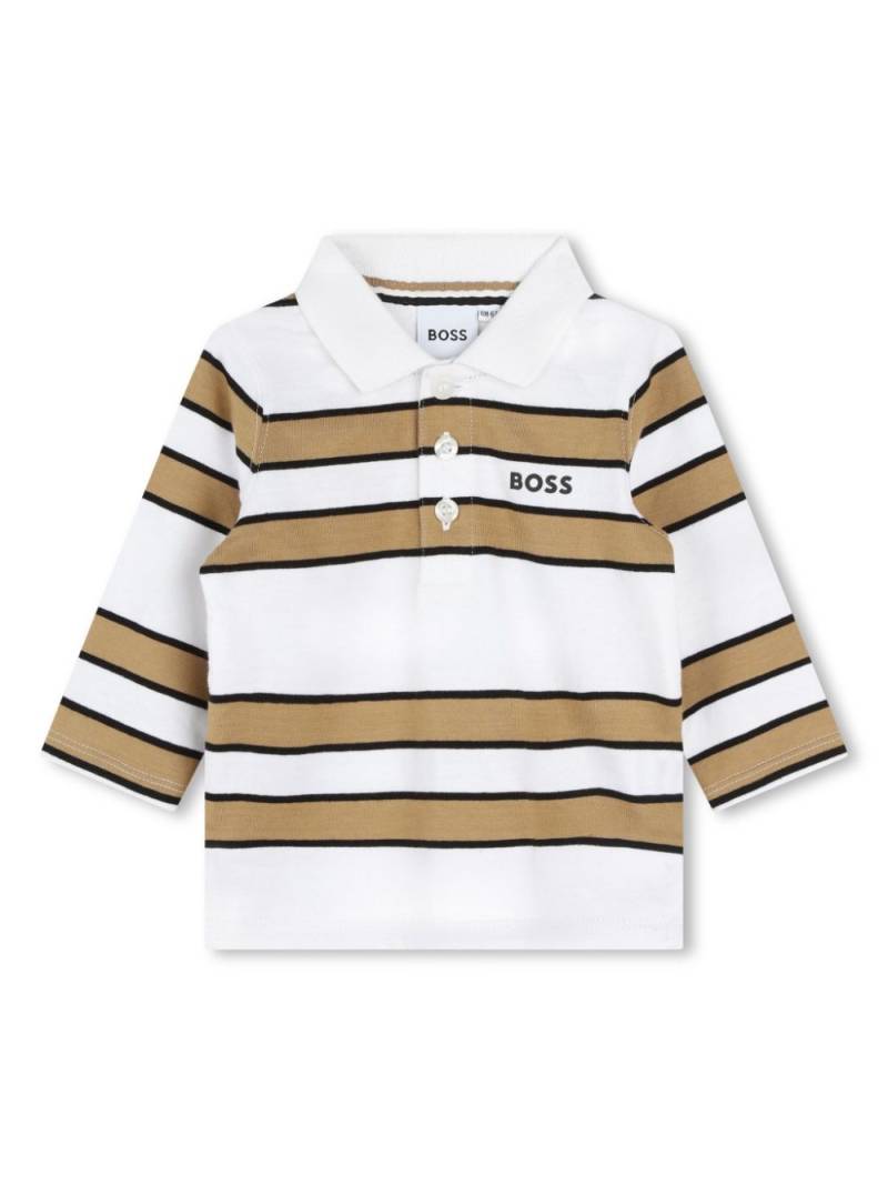 BOSS Kidswear logo-print striped polo shirt - White von BOSS Kidswear