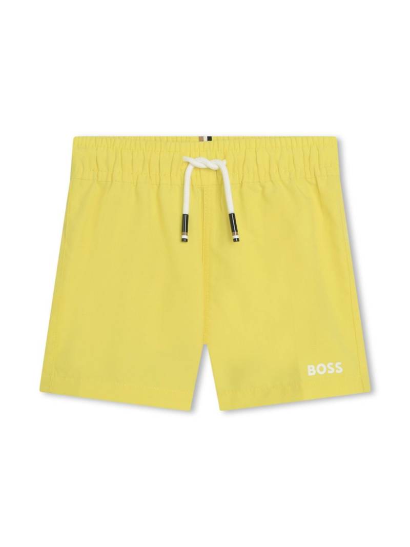 BOSS Kidswear logo-print swim shorts - Yellow von BOSS Kidswear