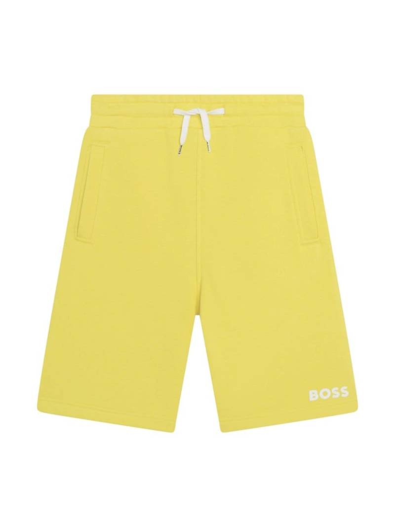 BOSS Kidswear logo-print track shorts - Yellow von BOSS Kidswear