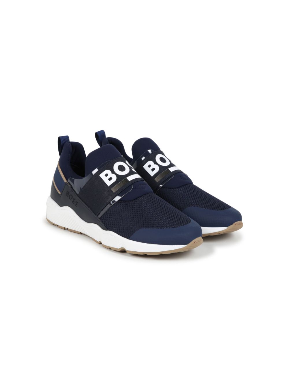 BOSS Kidswear logo-strap mesh sneakers - Blue von BOSS Kidswear