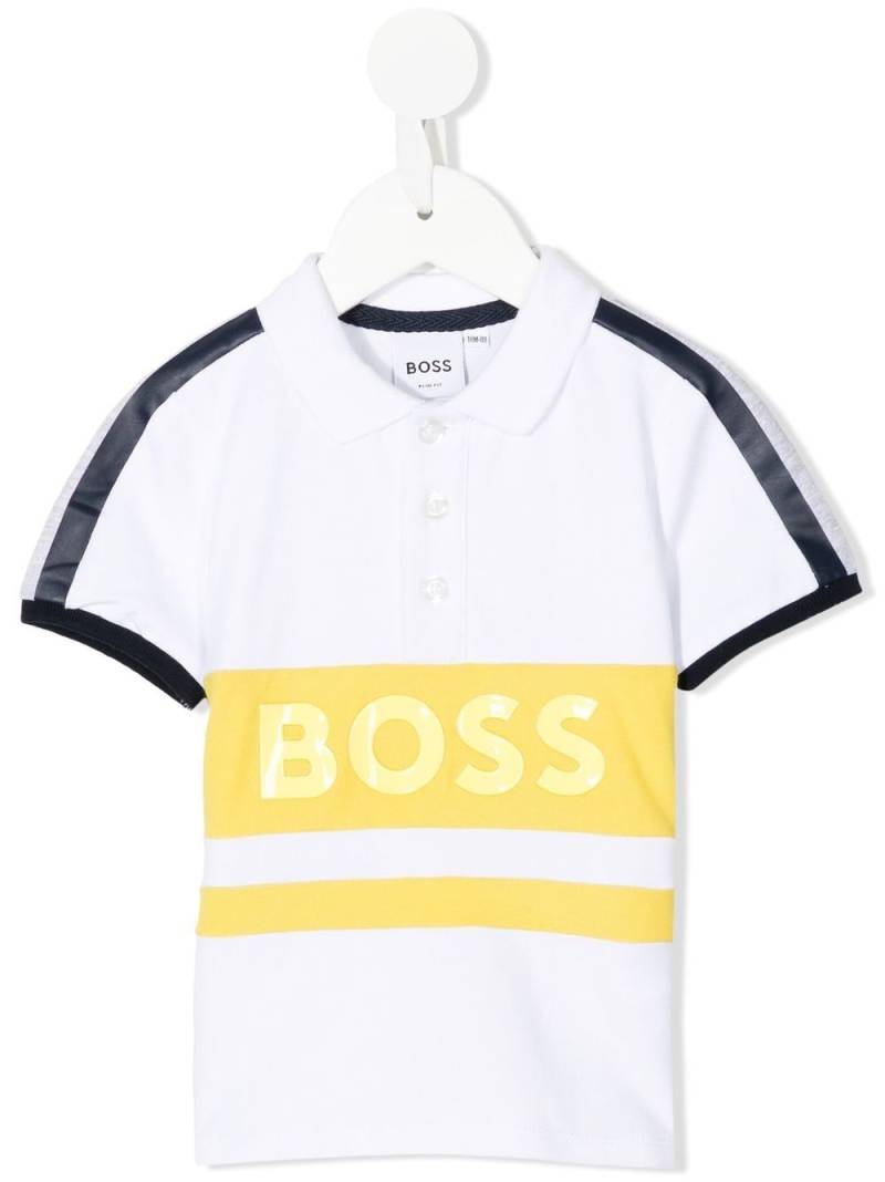 BOSS Kidswear logo-stripe polo shirt - White von BOSS Kidswear