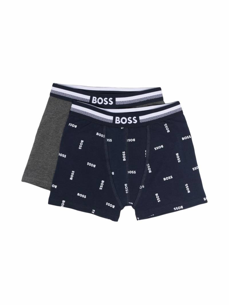 BOSS Kidswear logo-waisband boxers (set of 2) - Blue von BOSS Kidswear